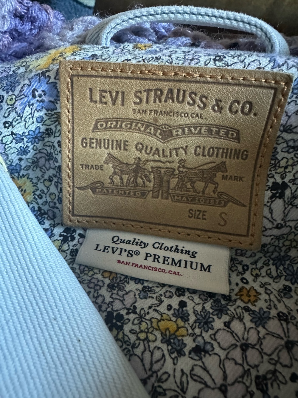 Levi’s Floral Lined, Custom Hood Denim Jacket